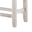 Vile Counter-Height Dining Bench- Gray Fabric Seat- Antique White Wood