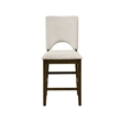 Andre Counter Height Chair- Set of 2- Brown Wood Frame- Beige Fabric