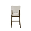 Andre Counter Height Chair- Set of 2- Brown Wood Frame- Beige Fabric