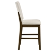 Andre Counter Height Chair- Set of 2- Brown Wood Frame- Beige Fabric