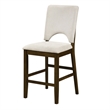 Andre Counter Height Chair- Set of 2- Brown Wood Frame- Beige Fabric