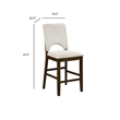 Andre Counter Height Chair- Set of 2- Brown Wood Frame- Beige Fabric
