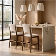 Andre Counter Height Chair- Set of 2- Brown Wood Frame- Beige Fabric