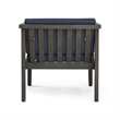 Lyso Outdoor Club Chair- Blue Polyester Cushions- Gray Wood