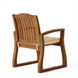 Kristi Outdoor Armchair Set of 2- Slatted Back- Brown- Cream Cushions