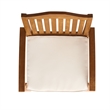 Kristi Outdoor Armchair Set of 2- Slatted Back- Brown- Cream Cushions