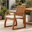 Kristi Outdoor Armchair Set of 2- Slatted Back- Brown- Cream Cushions