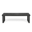 Outdoor Acacia Wood Dining Bench with Slatted Seat- Dark Gray- 60 Inch