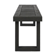 Outdoor Acacia Wood Dining Bench with Slatted Seat- Dark Gray- 60 Inch