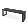 Outdoor Acacia Wood Dining Bench with Slatted Seat- Dark Gray- 60 Inch