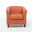 Saira Club Chair with Curved Back and Plush Cushion- Orange Fabric