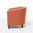 Saira Club Chair with Curved Back and Plush Cushion- Orange Fabric