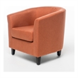 Saira Club Chair with Curved Back and Plush Cushion- Orange Fabric