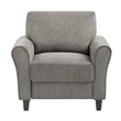 Elon Club Chair with Black Feet- Rolled Arms Design- Brown Chenille