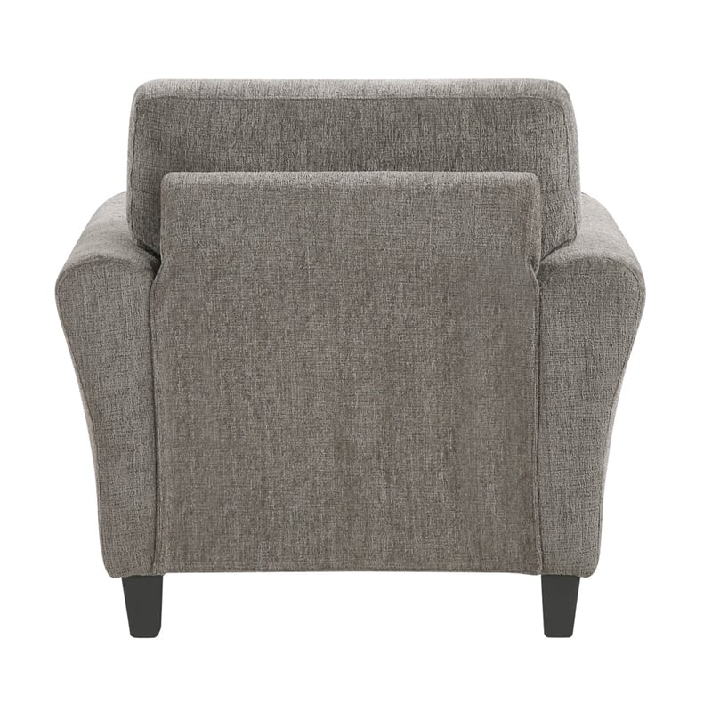 Elon Club Chair with Black Feet- Rolled Arms Design- Brown Chenille