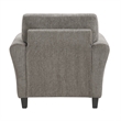 Elon Club Chair with Black Feet- Rolled Arms Design- Brown Chenille