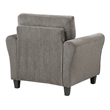 Elon Club Chair with Black Feet- Rolled Arms Design- Brown Chenille