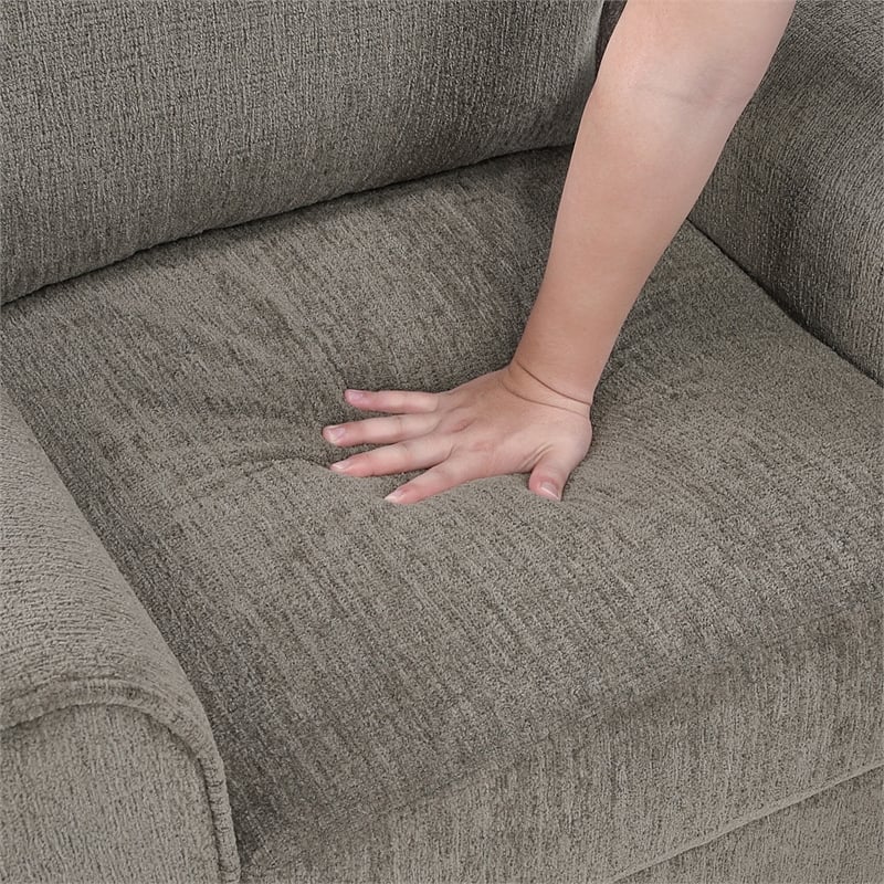 Elon Club Chair with Black Feet- Rolled Arms Design- Brown Chenille
