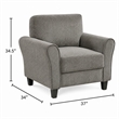 Elon Club Chair with Black Feet- Rolled Arms Design- Brown Chenille