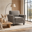 Elon Club Chair with Black Feet- Rolled Arms Design- Brown Chenille