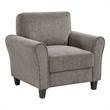 Elon Club Chair with Black Feet- Rolled Arms Design- Brown Chenille