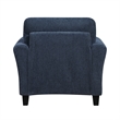 Elon Club Chair with Black Feet- Rolled Arms Design- Blue Chenille