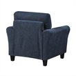 Elon Club Chair with Black Feet- Rolled Arms Design- Blue Chenille