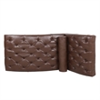 Emery Chaise Lounge with Rolling Pillow- Dark Brown Tufted Faux Leather