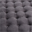 Accent Ottoman- Cubic Shape- Button Tufted Gray Velvet- Black 29 Inch
