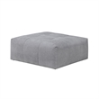 Tanya Ottoman with Casters- Plush Cushion Top- Gray Tufted Fabric- 46 Inch