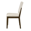 Andre Modern Side-Dining Chair Set of 2-  Angled Wood Frame- Beige Fabric