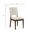 Andre Modern Side-Dining Chair Set of 2-  Angled Wood Frame- Beige Fabric