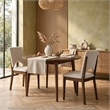 Andre Modern Side-Dining Chair Set of 2-  Angled Wood Frame- Beige Fabric