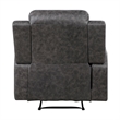 Berty Manual Reclining Chair- Wall Hugger Design- Charcoal Microfiber