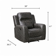 Berty Manual Reclining Chair- Wall Hugger Design- Charcoal Microfiber