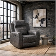 Berty Manual Reclining Chair- Wall Hugger Design- Charcoal Microfiber