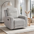 Lupe Manual Reclining Chair- Track Arms- Gray Corduroy and Microfiber