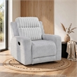 Lupe Manual Reclining Chair- Track Arms- Gray Corduroy and Microfiber