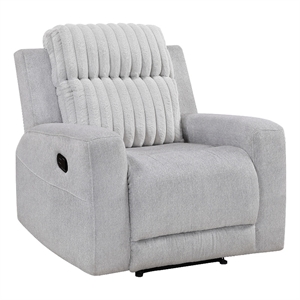 Lupe Manual Reclining Chair- Track Arms- Gray Corduroy and Microfiber
