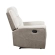 Feo Manual Reclining Chair- Foam Fill Beige Chenille and Taupe Microfiber