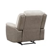 Feo Manual Reclining Chair- Foam Fill Beige Chenille and Taupe Microfiber