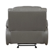 Licot Manual Glider Reclining Chair- Foam Fill  Gray Top Grain Leather