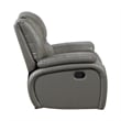 Licot Manual Glider Reclining Chair- Foam Fill  Gray Top Grain Leather