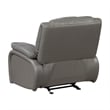 Licot Manual Glider Reclining Chair- Foam Fill  Gray Top Grain Leather