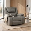 Licot Manual Glider Reclining Chair- Foam Fill  Gray Top Grain Leather