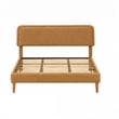 Pedro King Platform Bed with Adjustable Plush Headboard- Brown Fabric