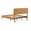 Pedro King Platform Bed with Adjustable Plush Headboard- Brown Fabric