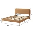 Pedro King Platform Bed with Adjustable Plush Headboard- Brown Fabric