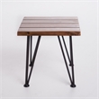 Zoe 3pc Outdoor Table Set- Slatted Top- Teak Brown- Black Hairpin Legs