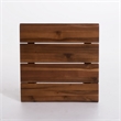 Zoe 3pc Outdoor Table Set- Slatted Top- Teak Brown- Black Hairpin Legs